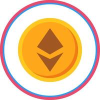 Ethereum Flat Circle Icon vector