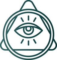 ojo de providencia línea degradado icono vector