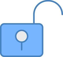 Unsecure Line Filled Blue Icon vector