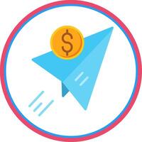 Send Money Flat Circle Icon vector