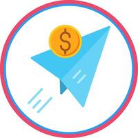 Send Money Flat Circle Icon vector