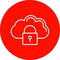 Cloud Security Multi Color Circle Icon vector