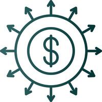 Budget Spending Line Gradient Icon vector