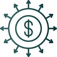 Budget Spending Line Gradient Icon vector