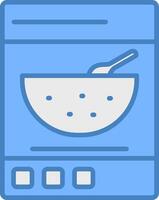 Cereals Line Filled Blue Icon vector