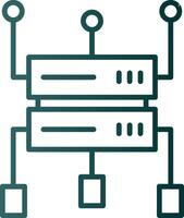 Data Structure Line Gradient Icon vector