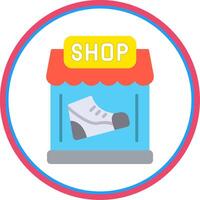 Shoe Shop Flat Circle Icon vector