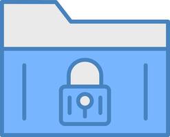 Secure Folder Line Filled Blue Icon vector