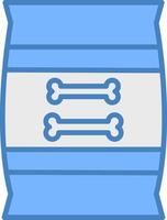 Pet Food Line Filled Blue Icon vector