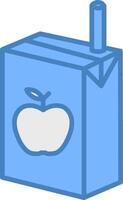 Juice Box Line Filled Blue Icon vector