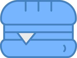 Sandwhich Line Filled Blue Icon vector