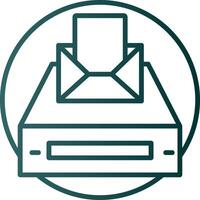 Project Inbox Line Gradient Icon vector