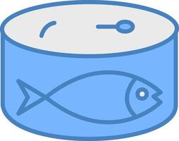 sardinas línea lleno azul icono vector