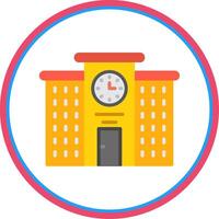 School Flat Circle Icon vector