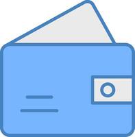 Wallet Line Filled Blue Icon vector