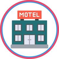 Motel Flat Circle Icon vector