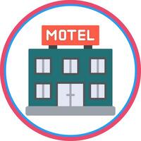 motel plano circulo icono vector