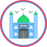 Mosque Flat Circle Icon vector