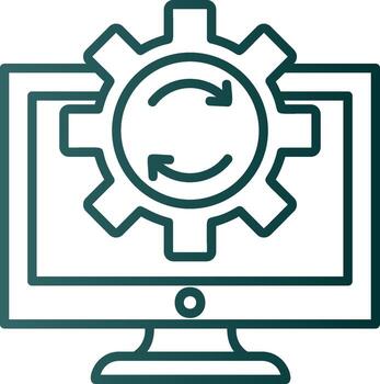 datos Procesando línea degradado icono vector