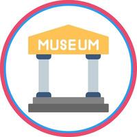 Museum Flat Circle Icon vector