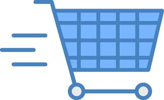 Shopping Cart Line Filled Blue Icon vector