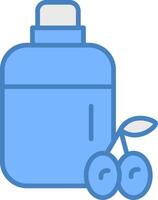 Olive Oil Line Filled Blue Icon vector