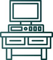 Computer Desk Line Gradient Icon vector