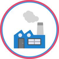 Factory Flat Circle Icon vector