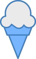Ice Cream Line Filled Blue Icon vector