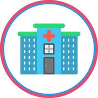 Hospital Flat Circle Icon vector