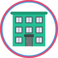 Building Flat Circle Icon vector