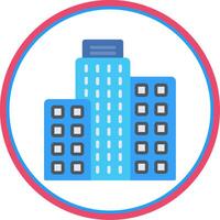 Building Flat Circle Icon vector