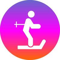 Skiing Glyph Gradient Circle Icon Design vector
