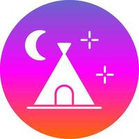 Camping Glyph Gradient Circle Icon Design vector