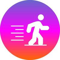 Running Glyph Gradient Circle Icon Design vector