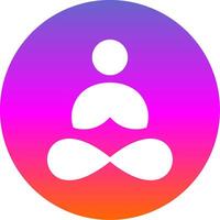Yoga Glyph Gradient Circle Icon Design vector