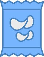 Crisps Line Filled Blue Icon vector