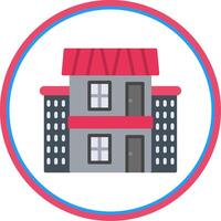 Mansion Flat Circle Icon vector