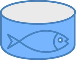 Tuna Can Line Filled Blue Icon vector