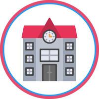 Univeristy Flat Circle Icon vector