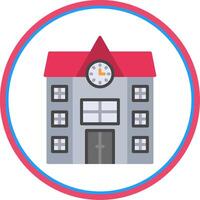 Univeristy Flat Circle Icon vector