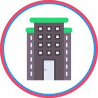 Skyscraper Flat Circle Icon vector