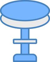 Stool Line Filled Blue Icon vector