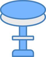 Stool Line Filled Blue Icon vector