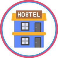 Hostal plano circulo icono vector