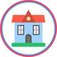 House Flat Circle Icon vector