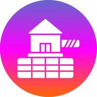 Barrier Glyph Gradient Circle Icon Design vector