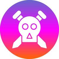 Skull Glyph Gradient Circle Icon Design vector