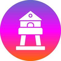 Tower Glyph Gradient Circle Icon Design vector