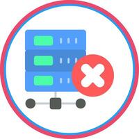 Delete Database Flat Circle Icon vector